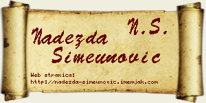 Nadežda Simeunović vizit kartica